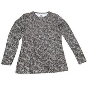 Chill Chaser Black, White & Tan Animal Print Long Sleeve Shirt - LNC